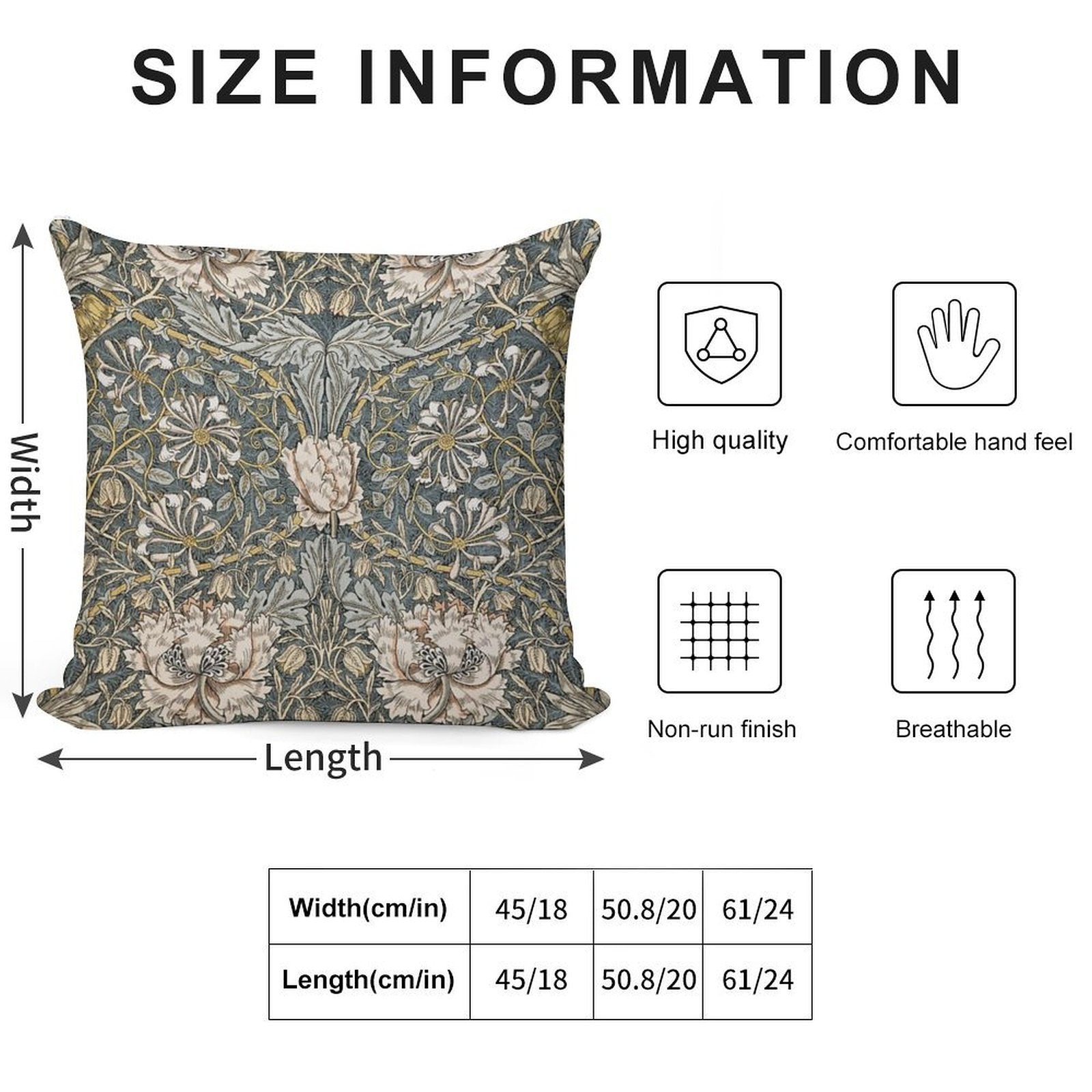William Morris - Pimpernel Soft High-Density Material Throw Pillow