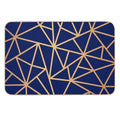 Blue And Gold Geometric Art Deco Lines  Anti-Trip Bath Mat