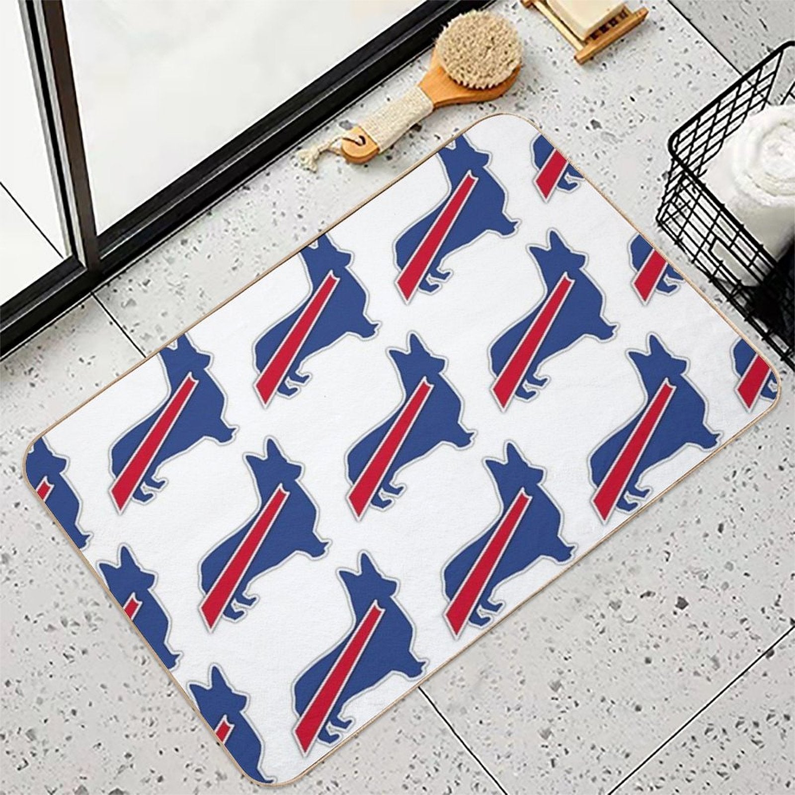 Buffalo Bills Corgi  Slip-Resistant Bath Mat