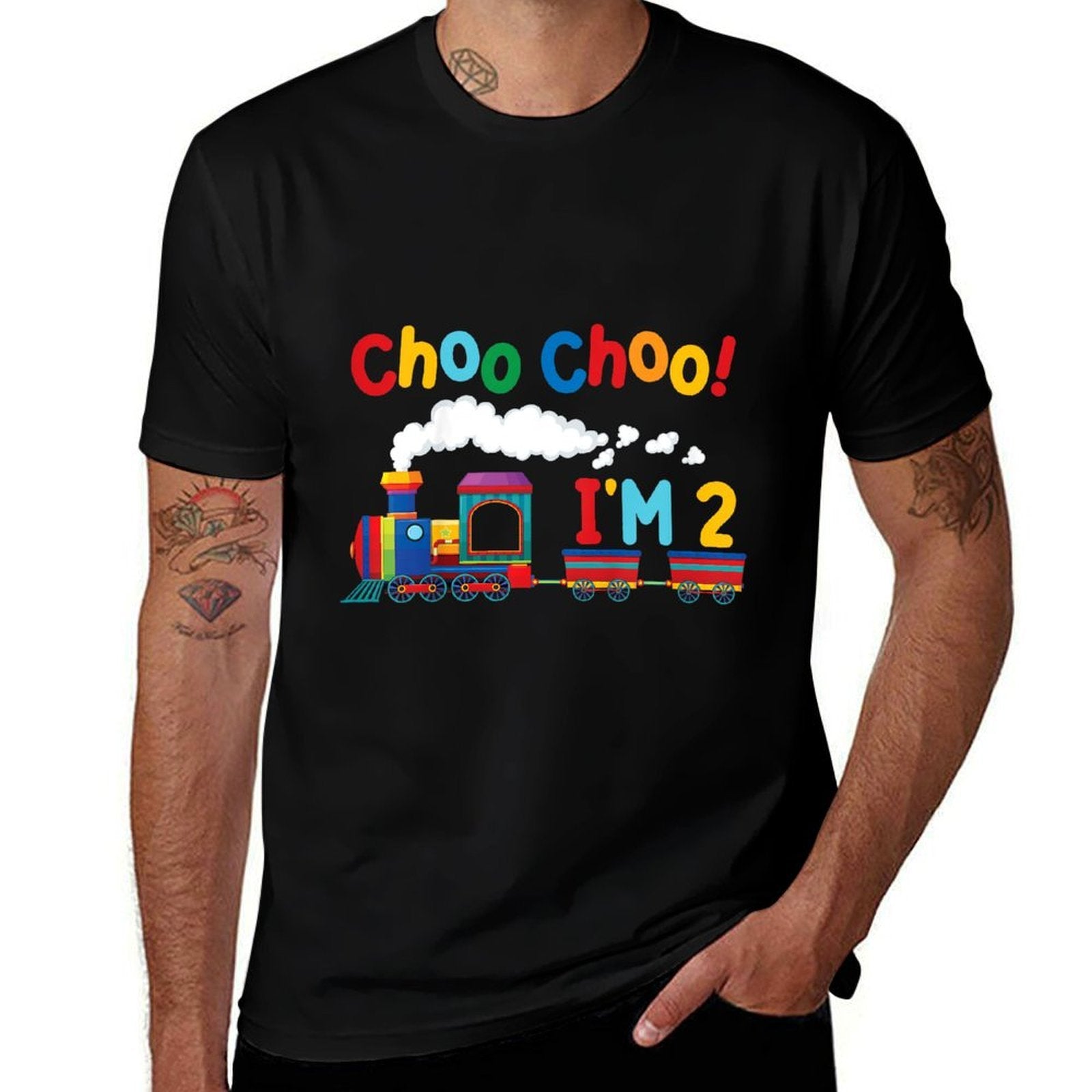 Choo Choo I'm 2 Year Old Locomotive Train Boys 2nd Birthday  Odor-resistant T-Shirt