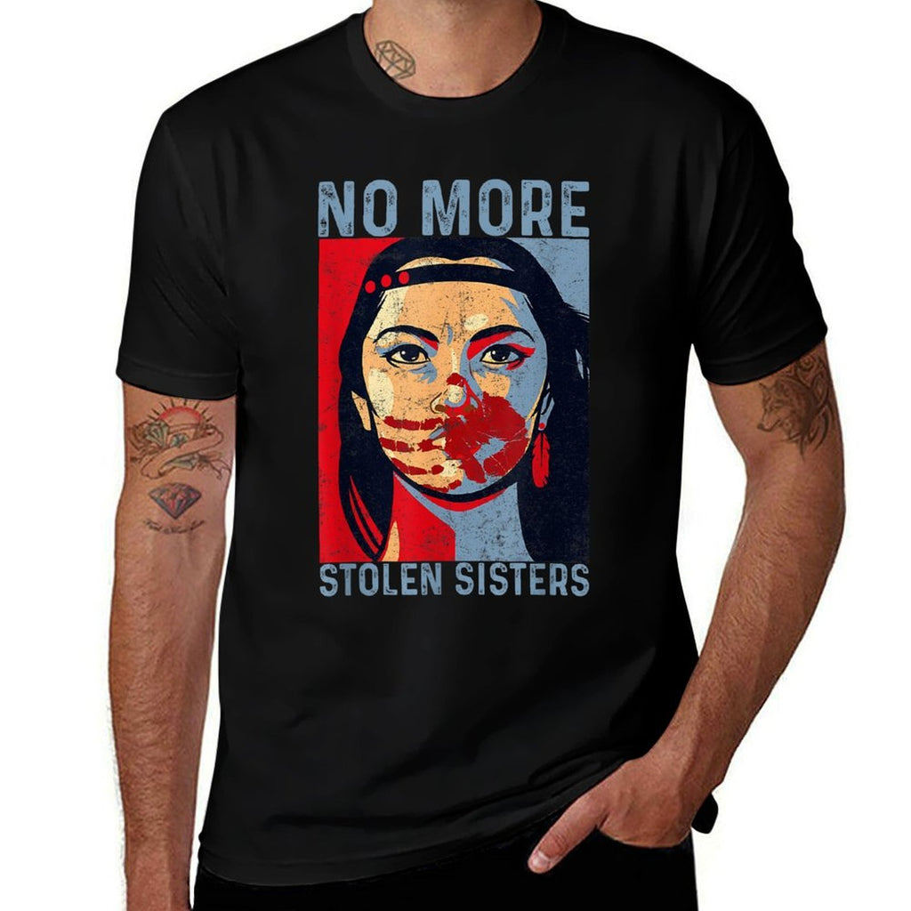 No More Stolen Sisters MMIW Justice Indigenous Native Women  Fade-proof Color T-Shirt