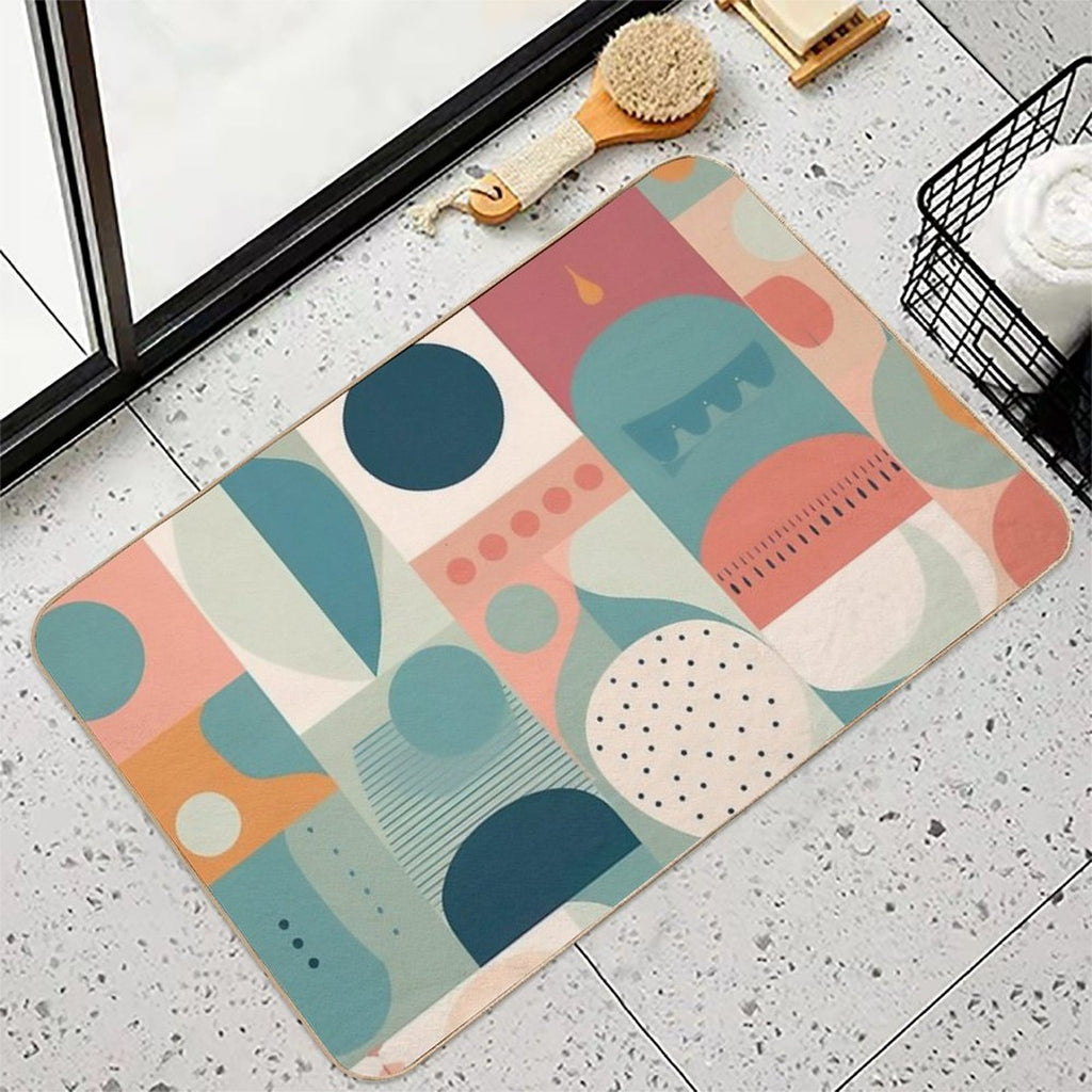 Geometric Design  Dirt-Trapping Bath Mat
