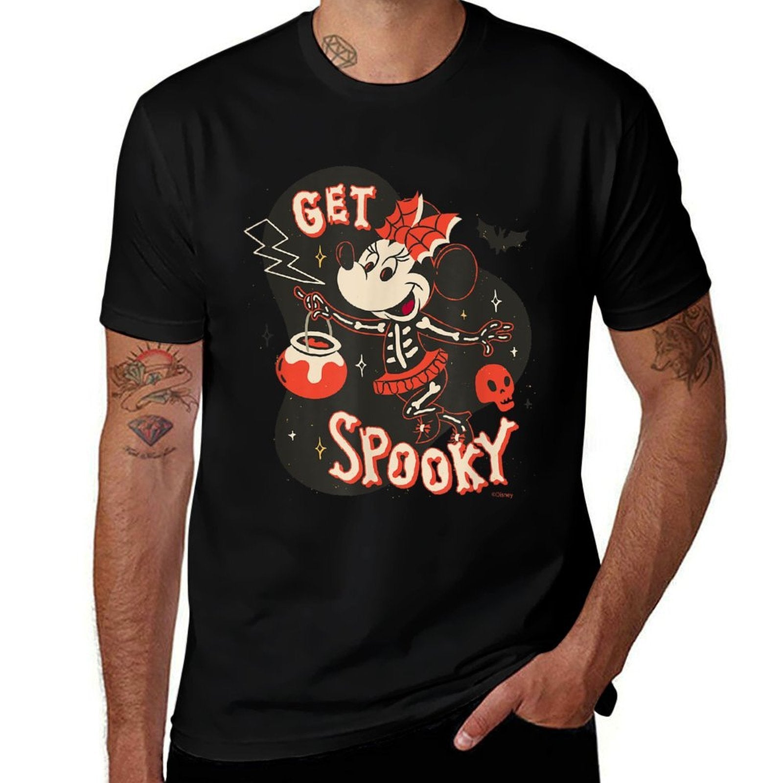 Disney Minnie Mouse Halloween Skeleton Costume Get Spooky  Versatile T-Shirt