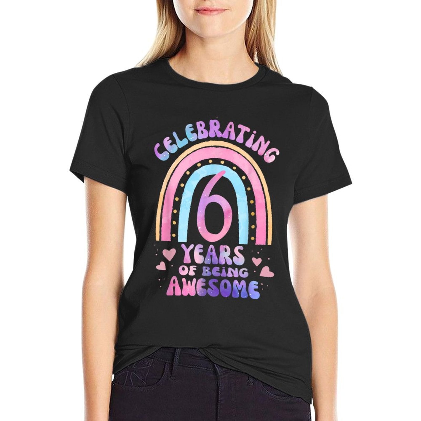 6th Birthday Girl Tie Dye 6 Years Of Being Awesome Bday  Affordable Price T-Shirt