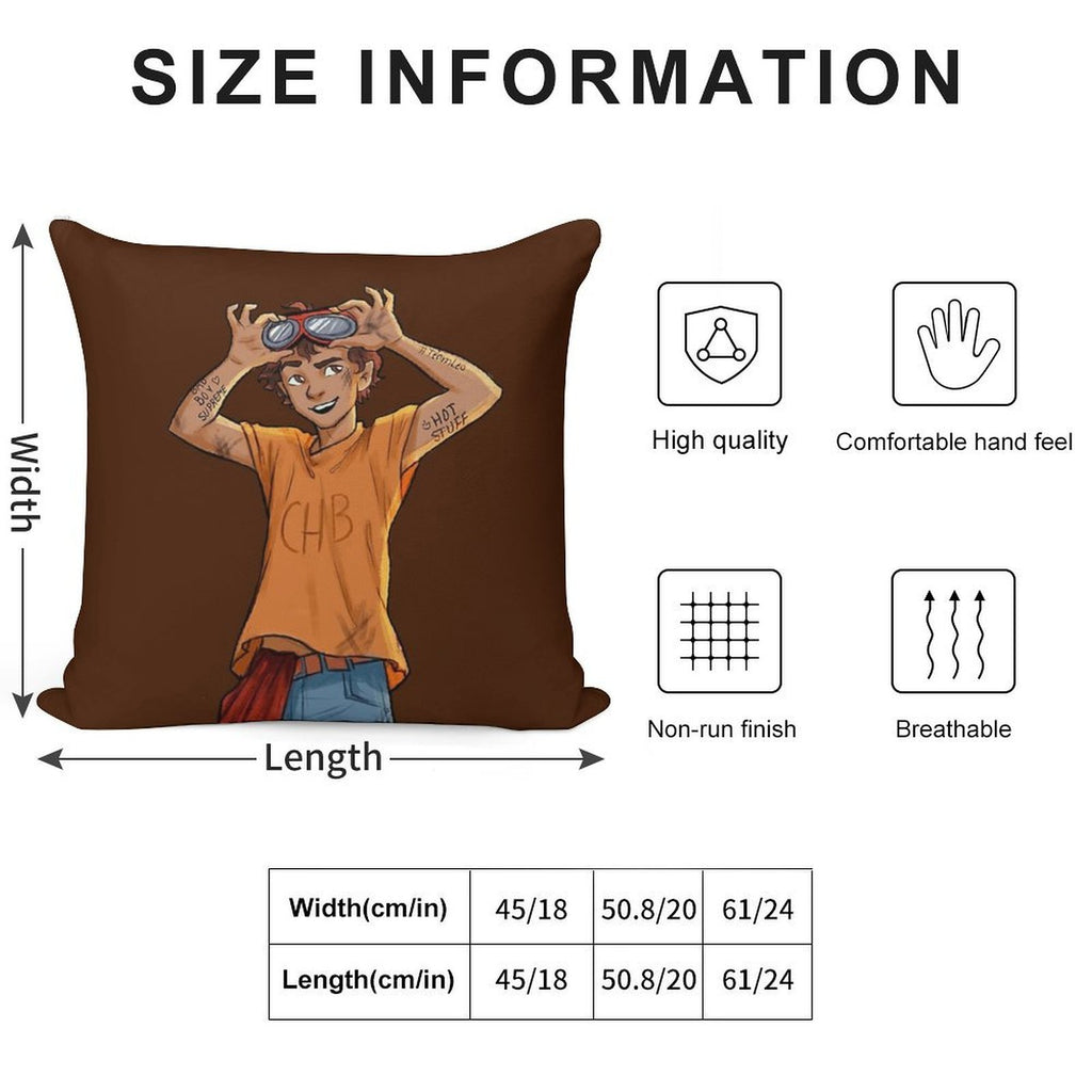 Leo Valdez Soft Hidden Zipper Throw Pillow