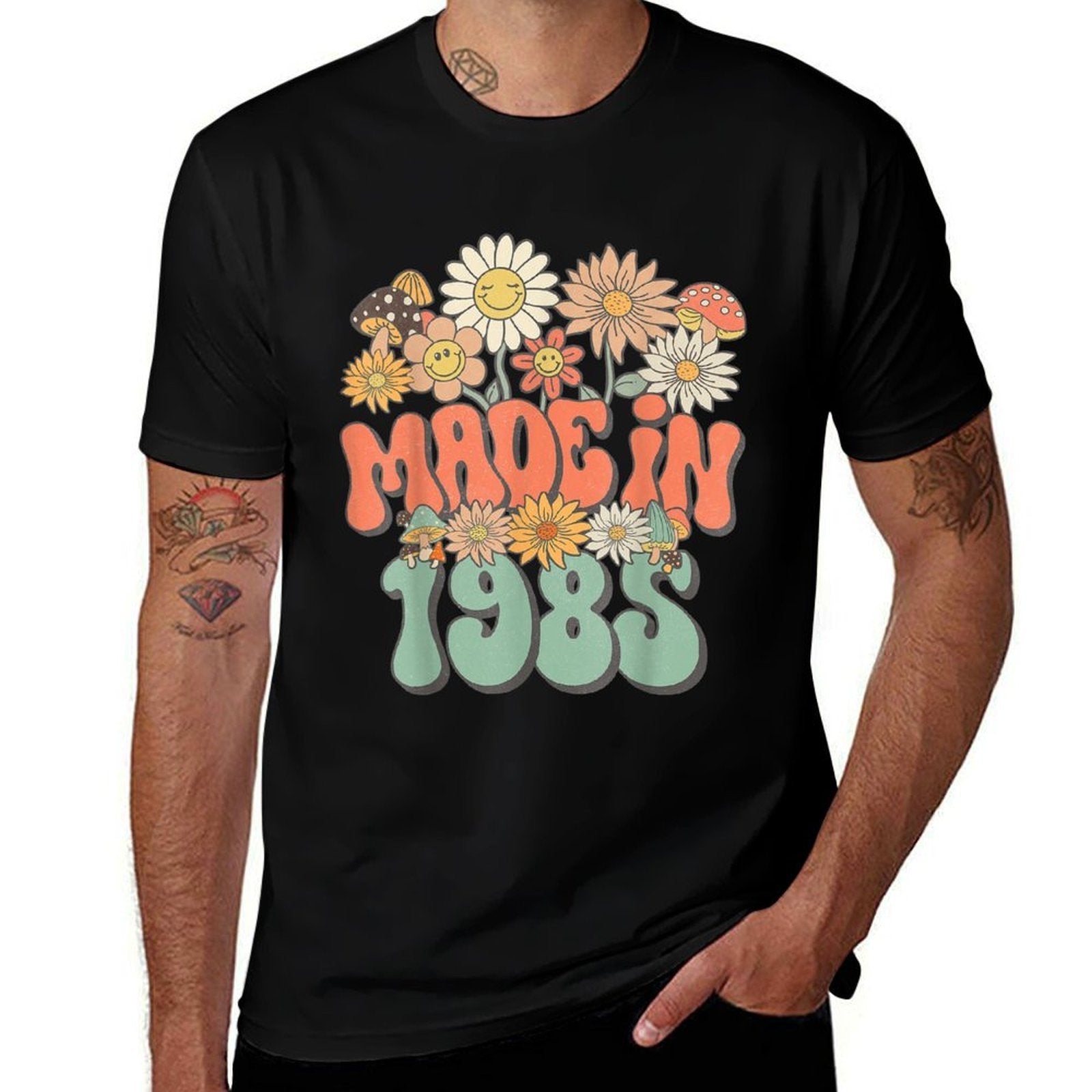 Made In 1985 Floral Hippie Groovy Daisy Flower 40th Birthday Comfortable T-Shirt