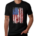 USA American United States of America 4th of July  Ribbed Collar T-Shirt