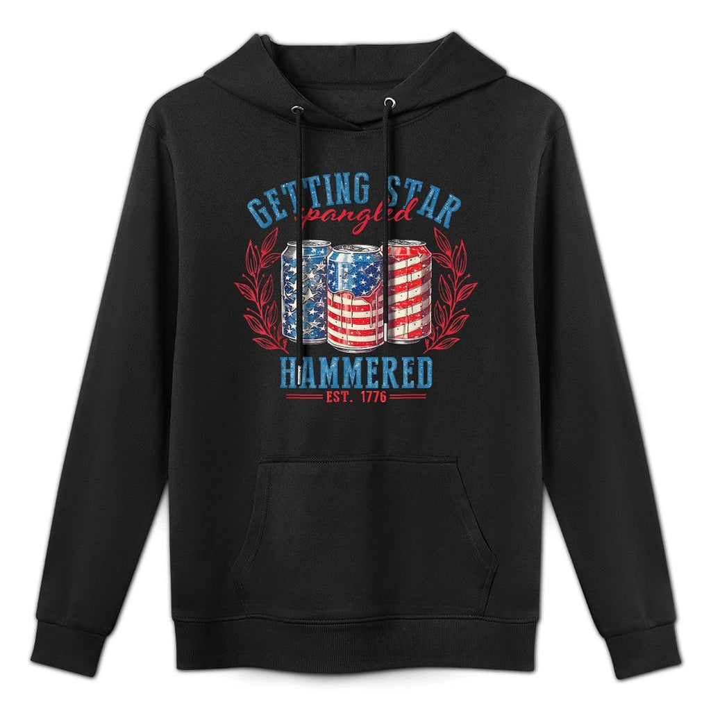 Getting Star Spangled Hammered Est 1776 American 4th Of July Moisture-Wicking Hoodie