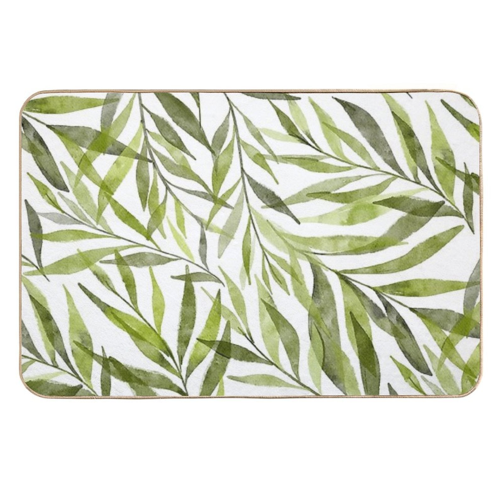Delicate Eucalyptus Leaves  Rapid-Drying Bath Mat
