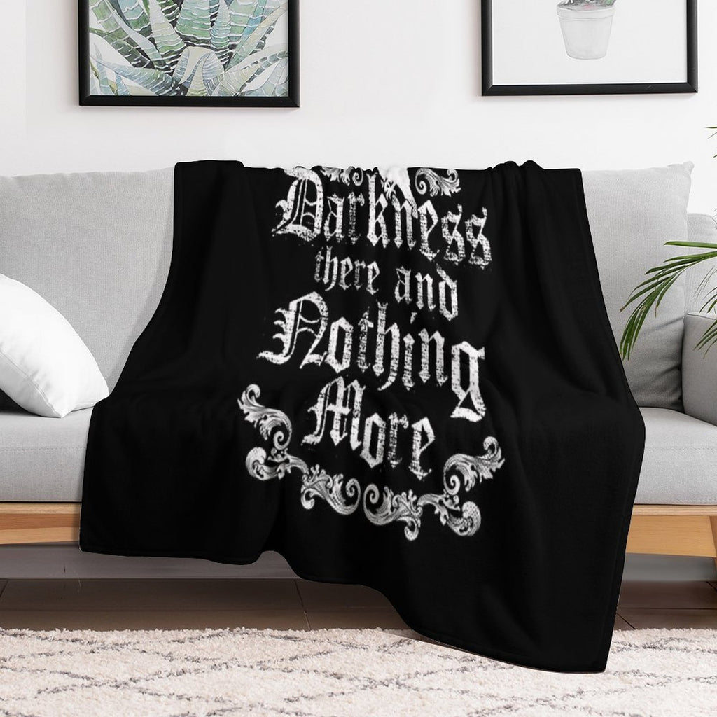 Raven Darkness  - Gothic Horror Poetry Quote - Vintage Distressed - Poe Travel-friendly Throw Blanket