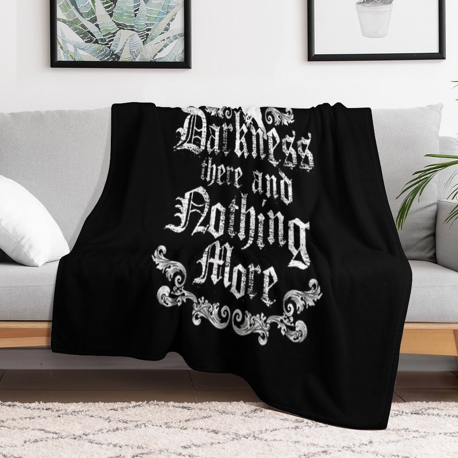Raven Darkness  - Gothic Horror Poetry Quote - Vintage Distressed - Poe Travel-friendly Throw Blanket