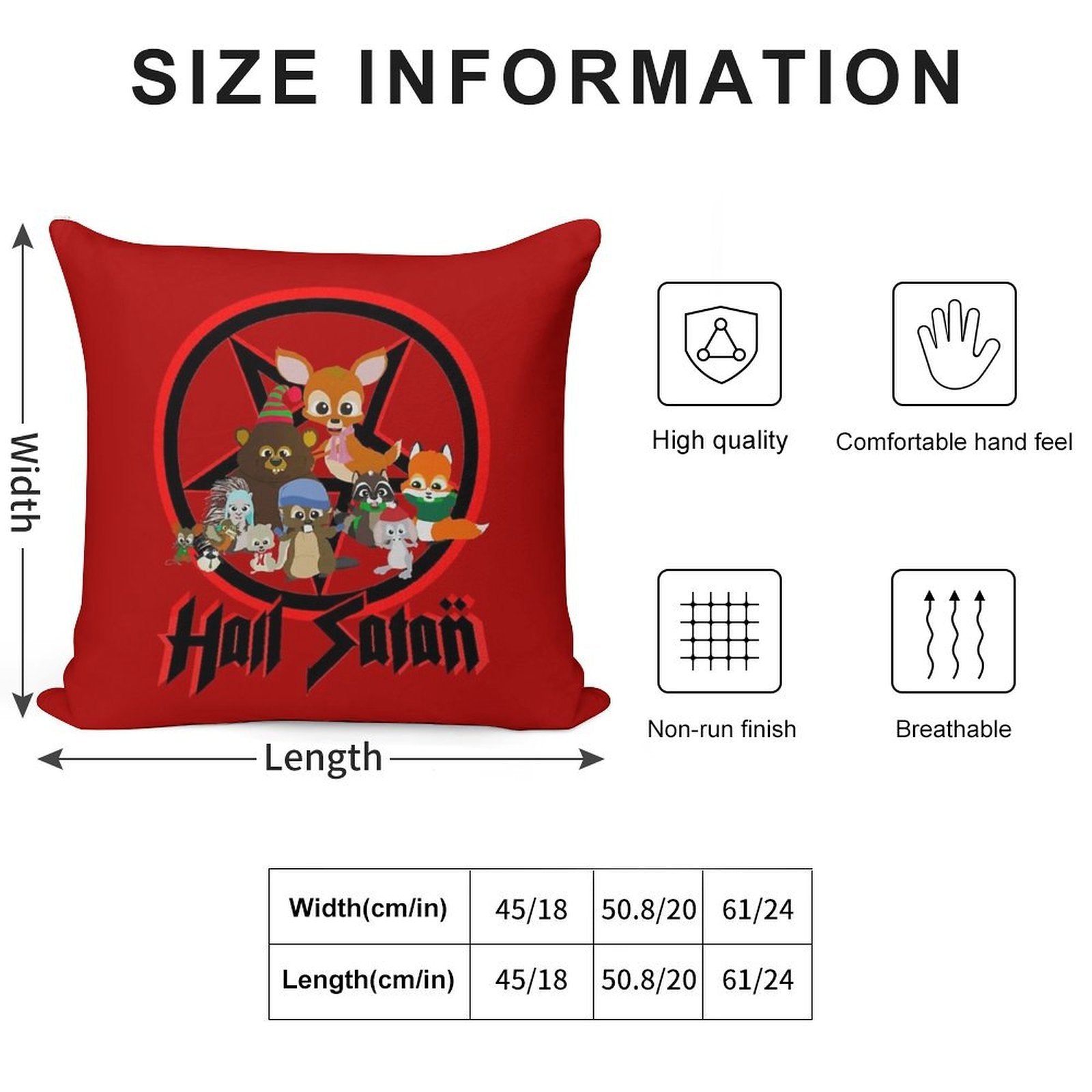 South Park - Woodland Critter Christmas - Hail Satan Soft Hidden Zipper Throw Pillow