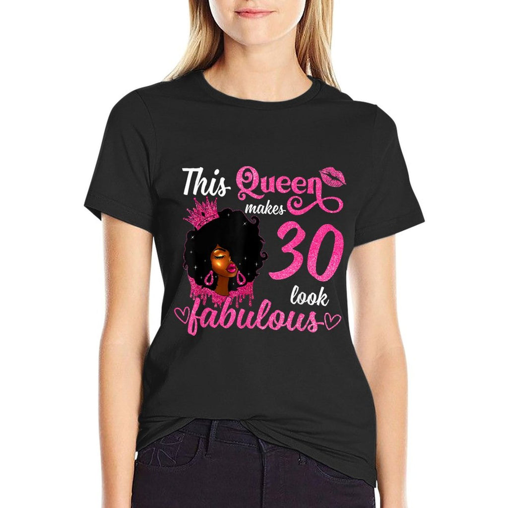 This Queen Makes 30 Look Fabulous 30th Birthday Queen Afro  Slim-fit Cut T-Shirt