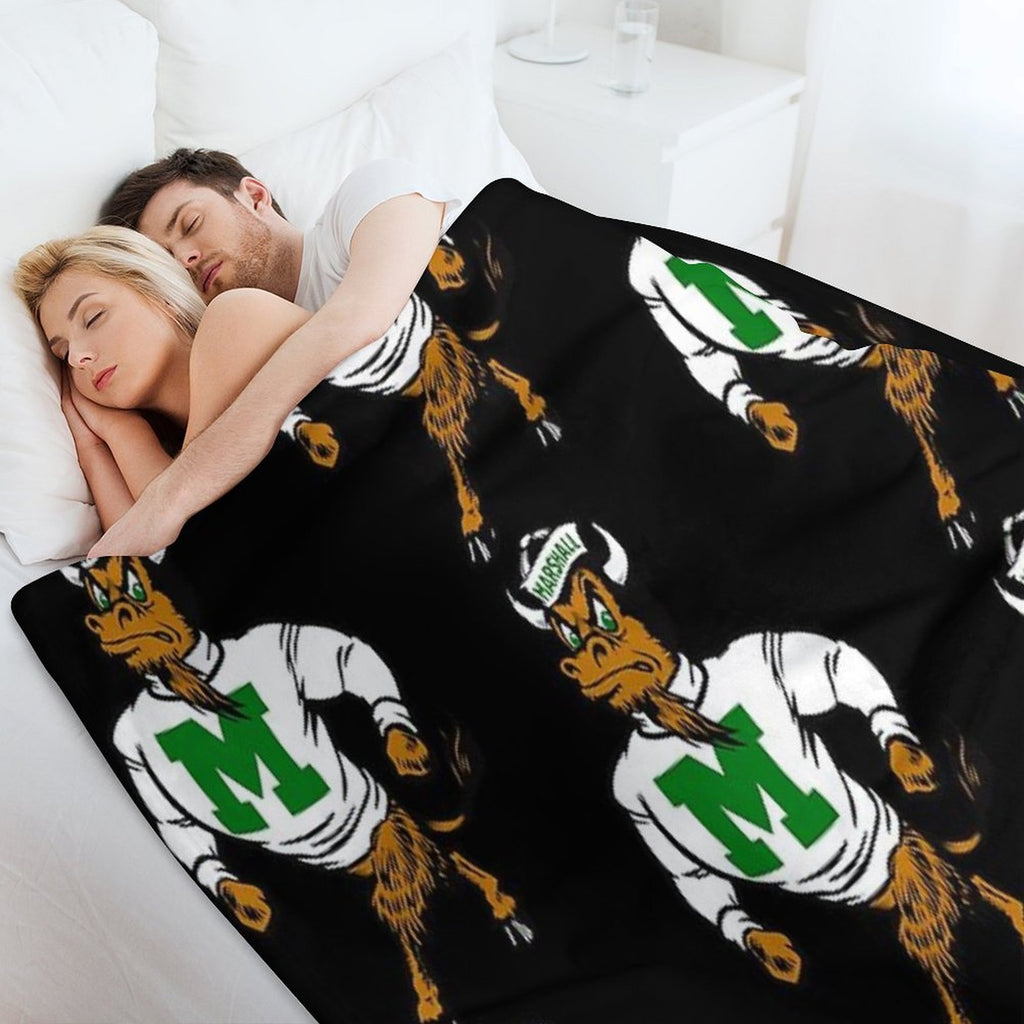 Marshal U. Vintage Retro Mascot Logo Easy Care Throw Blanket