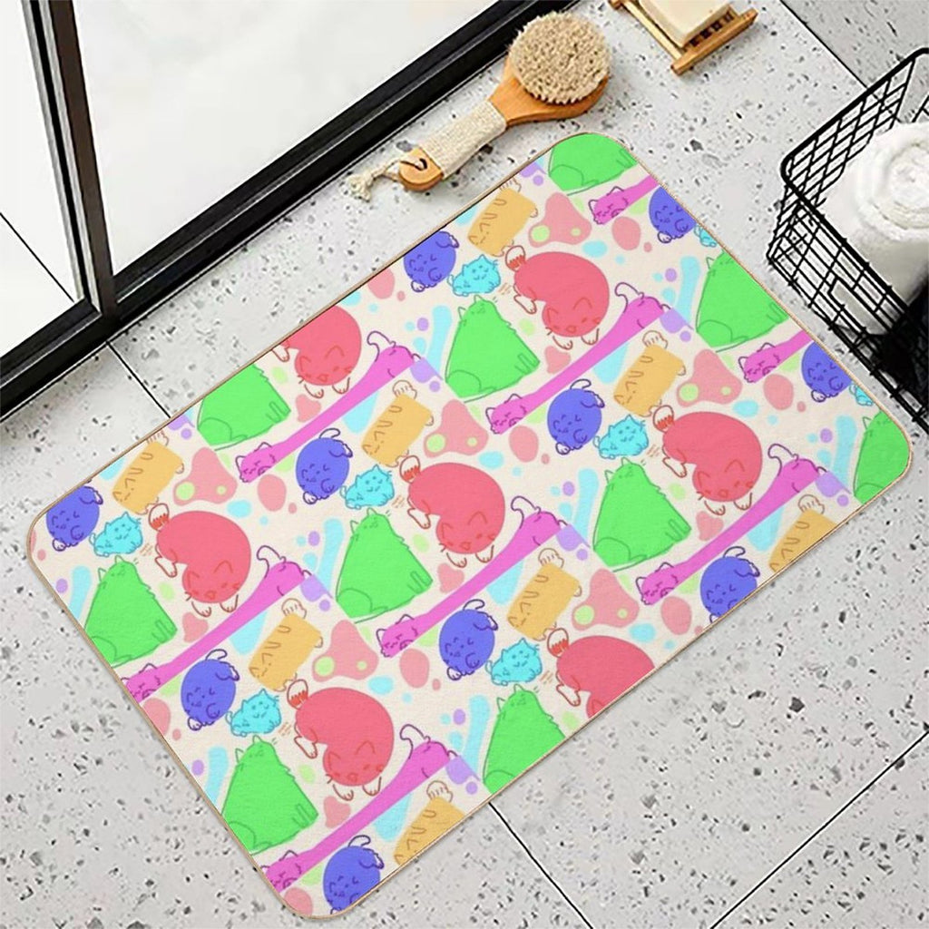 Crazy Cats  Easy To Clean Bath Mat