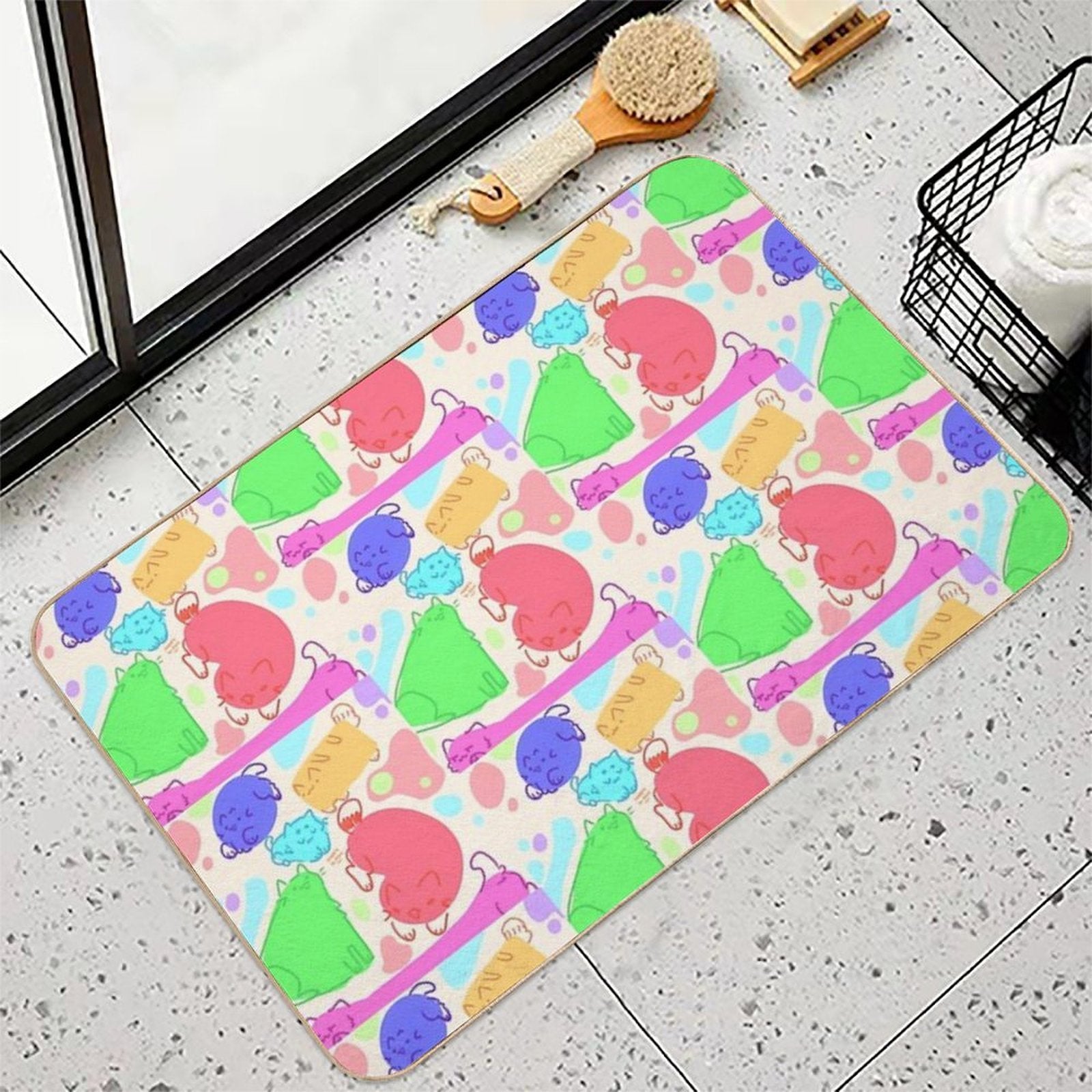 Crazy Cats  Easy To Clean Bath Mat