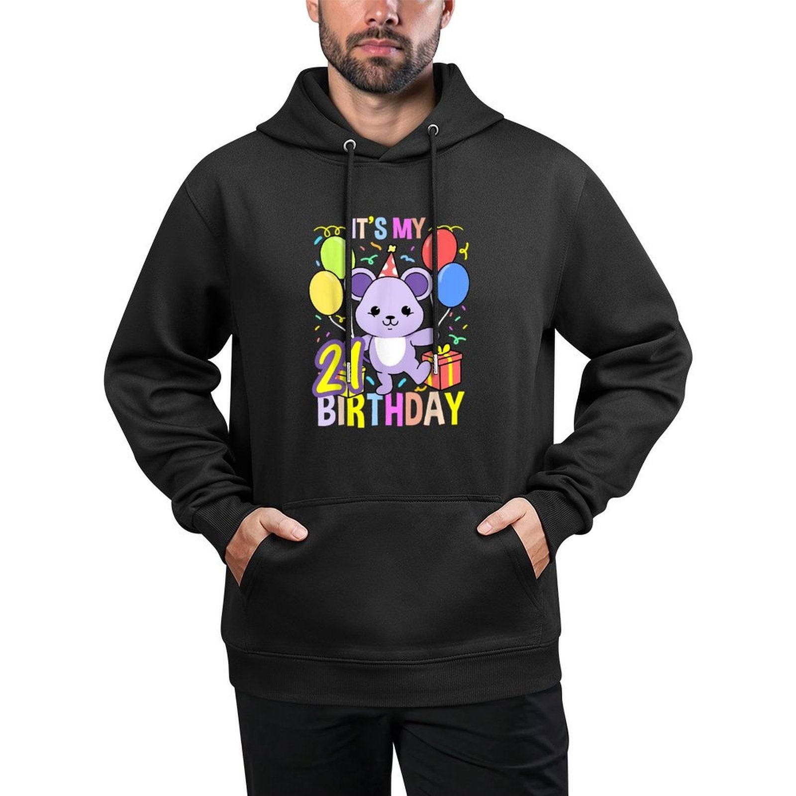 Its My 21st Birthday Mouse Breathable Fabric Hoodie