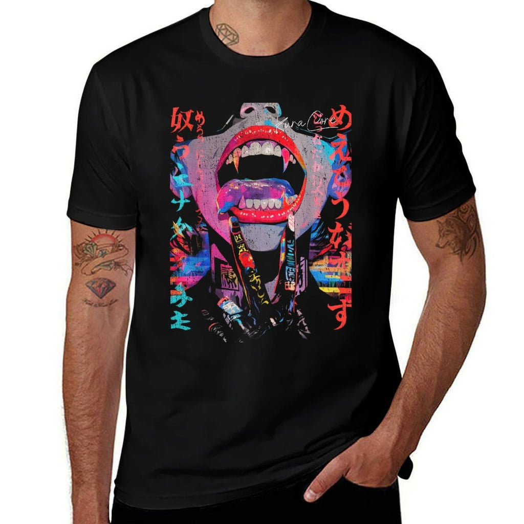 Japanese Streetwear Cyberpunk Y2K Retro Techwear Manga Anime  Relaxed-fit T-Shirt
