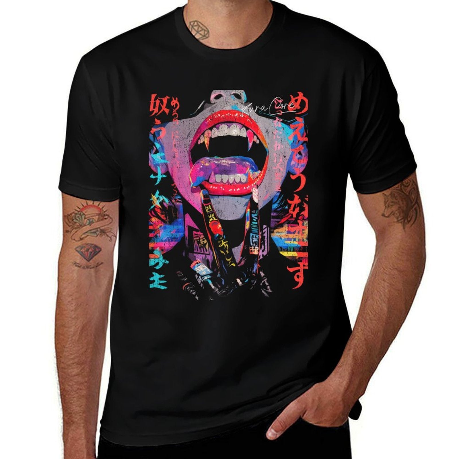 Japanese Streetwear Cyberpunk Y2K Retro Techwear Manga Anime  Relaxed-fit T-Shirt