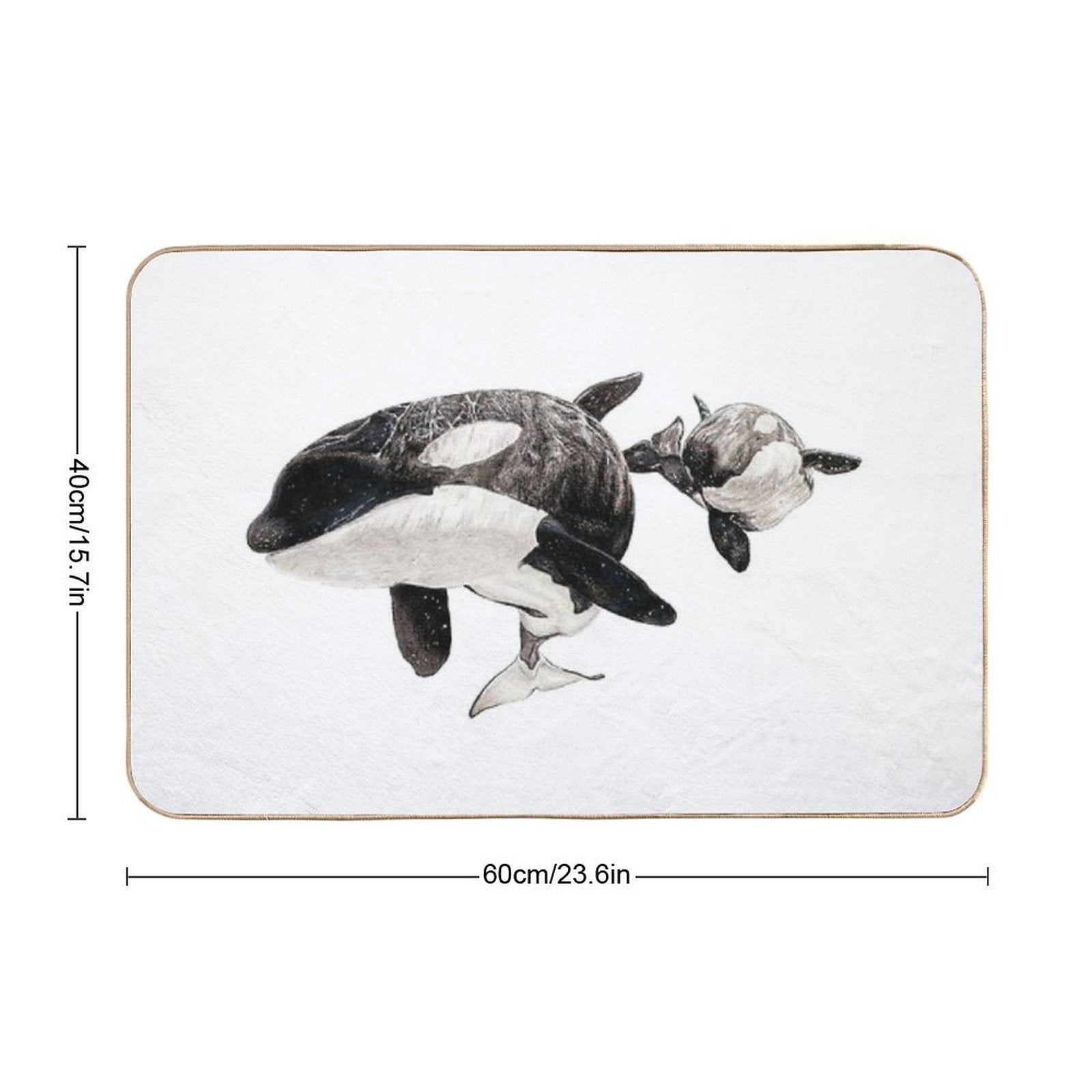 Katina And Taku The Killer Whales Drawing  Toxin-Free Bath Mat