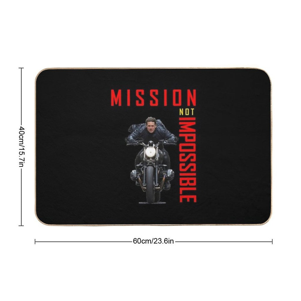 Mission Not Impossible Cool Motorbike Design  Absorbent Bath Mat