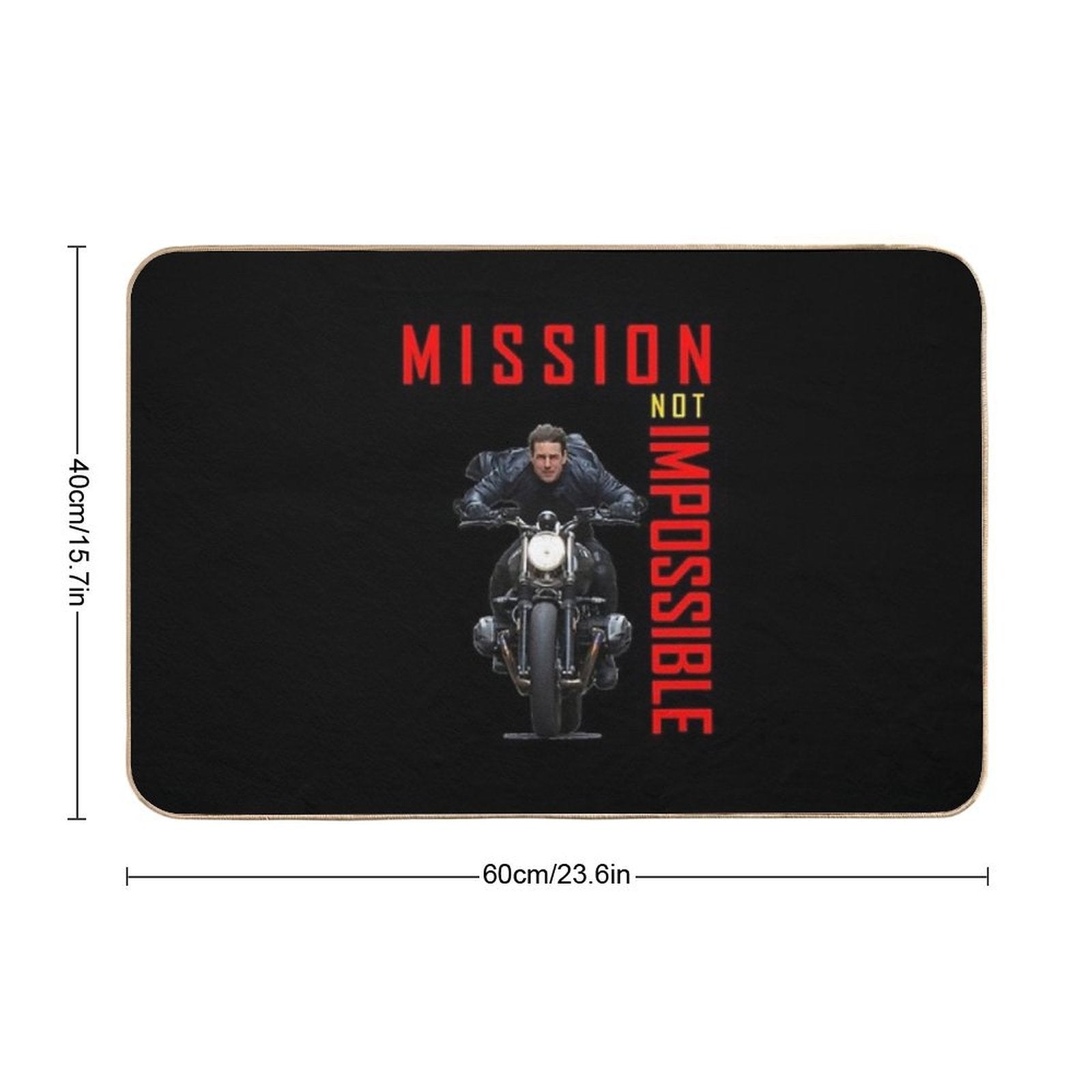 Mission Not Impossible Cool Motorbike Design  Absorbent Bath Mat