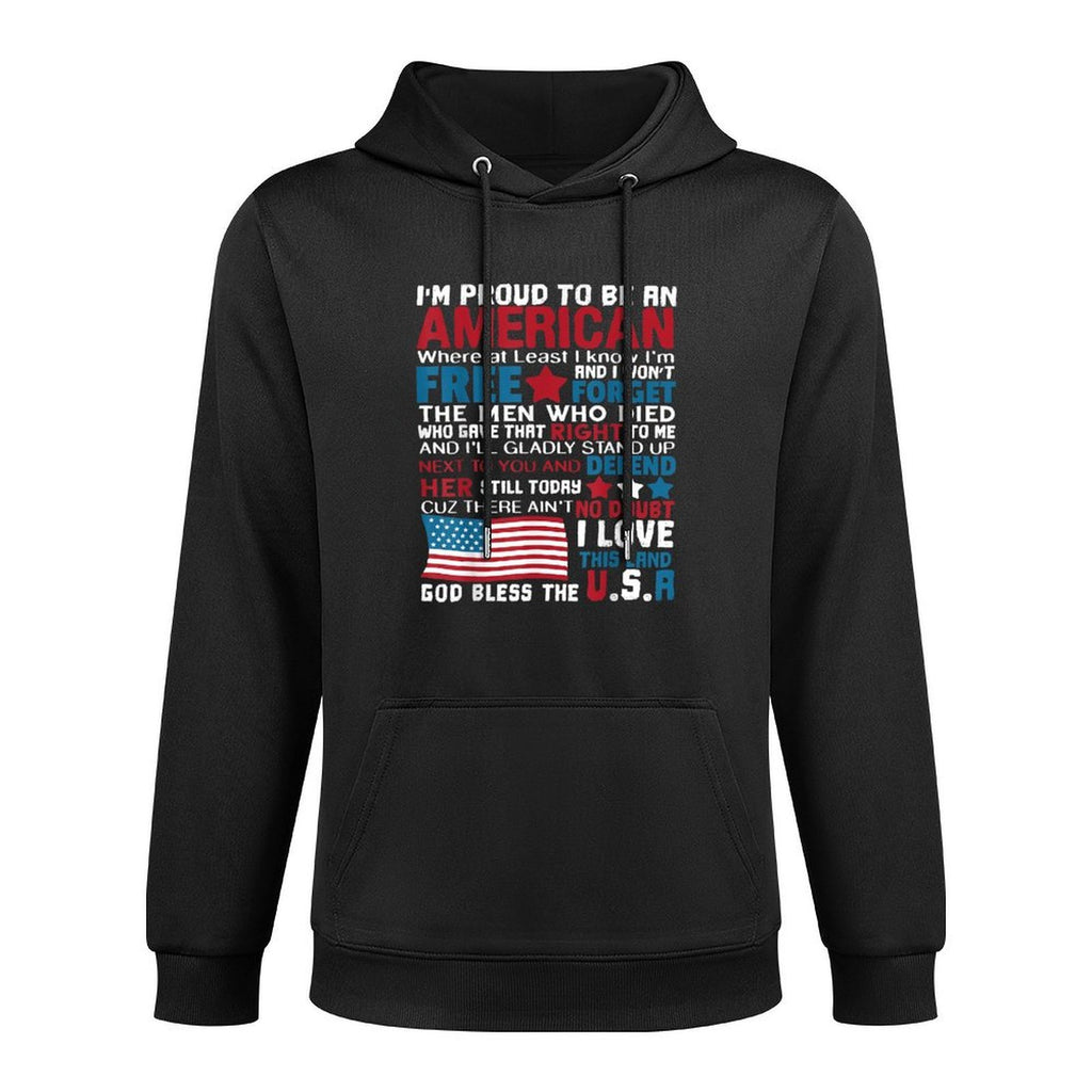 American Proud to Be Patriotic Featuring USA Merican Medium-Weight Fabric Hoodie