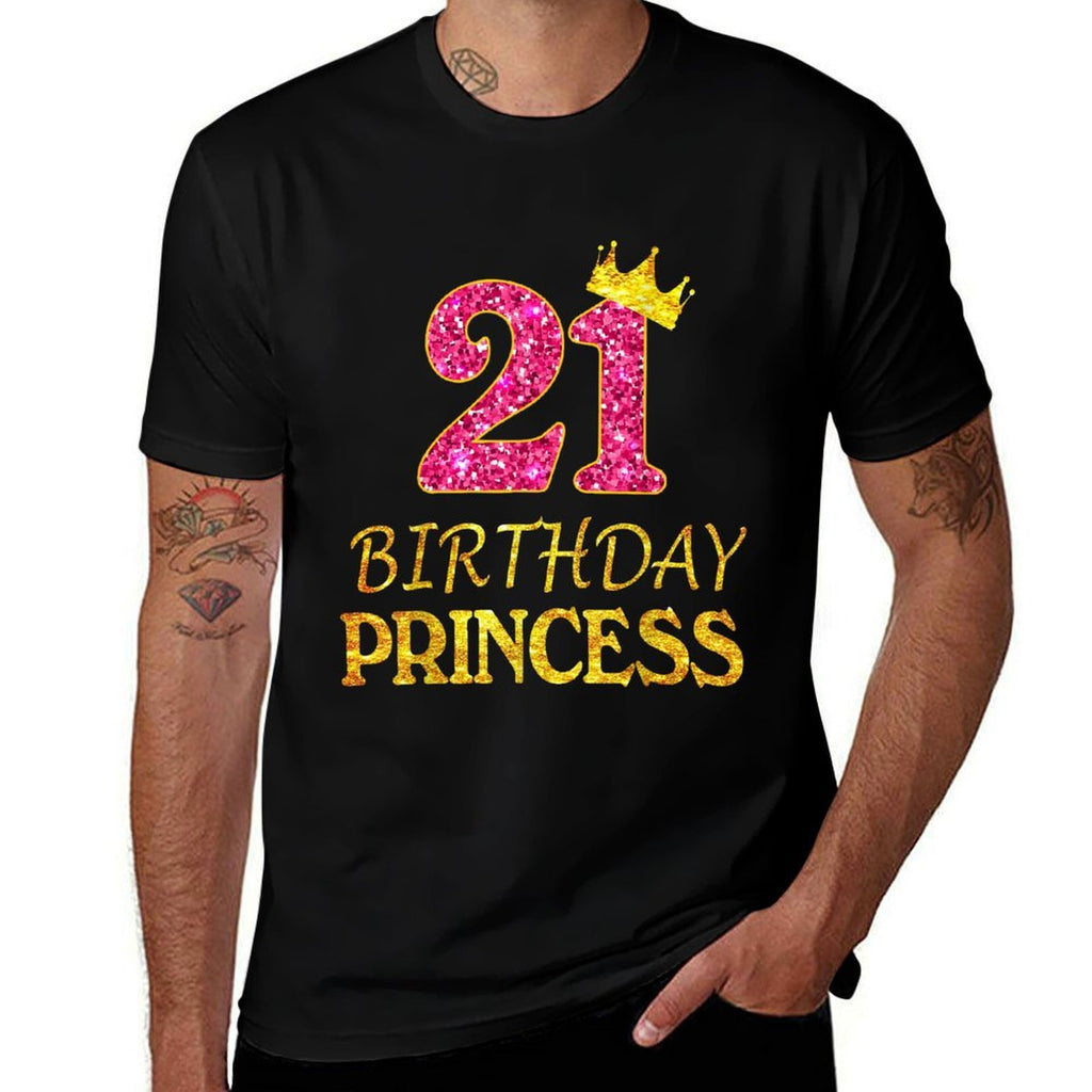 Crown 21st Birthday Princess Girl 21 Years Old 21st Gi  Oversized Silhouette T-Shirt