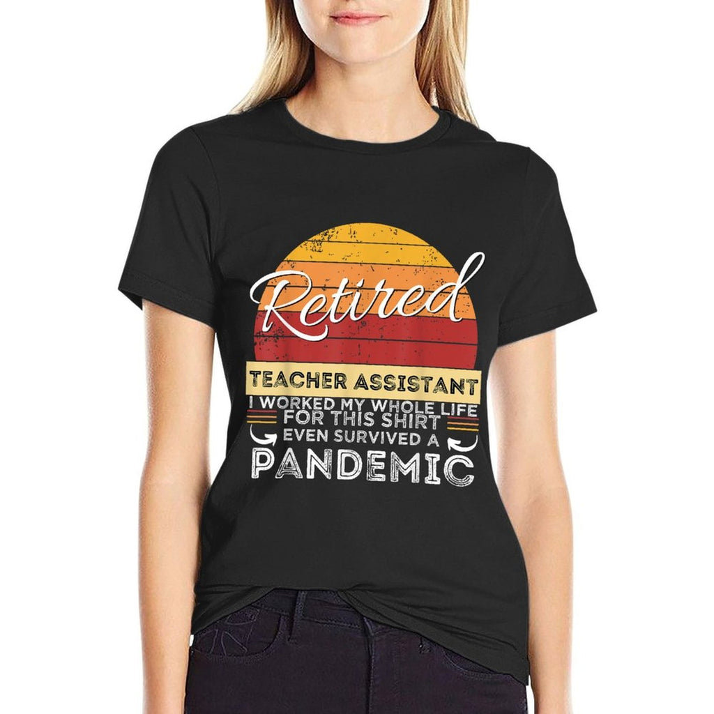 Retired Teacher Assistant RetireeRetirement Gift  Trendy Pattern T-Shirt