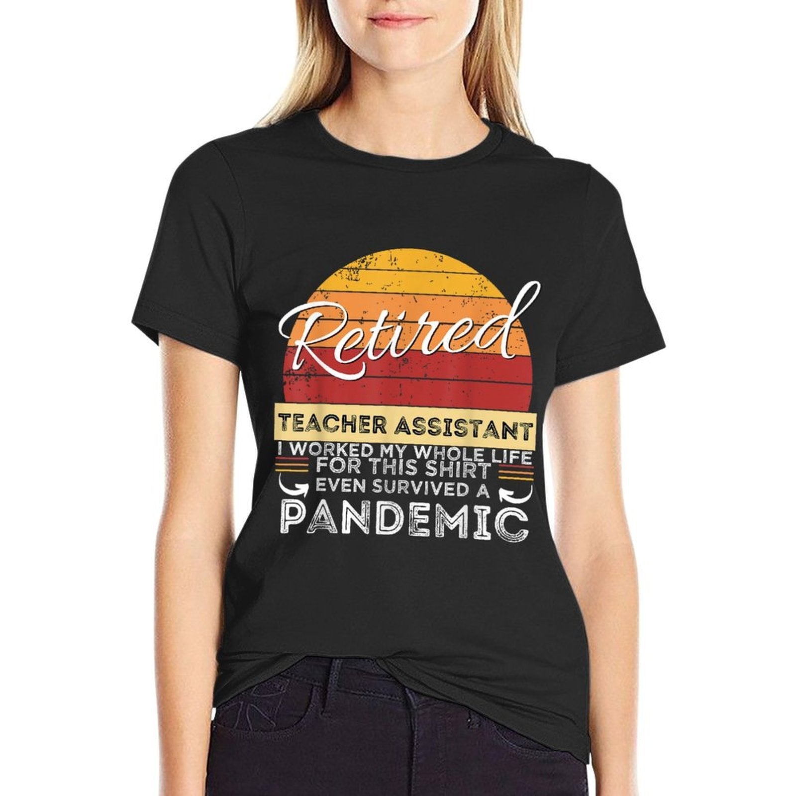 Retired Teacher Assistant RetireeRetirement Gift  Trendy Pattern T-Shirt