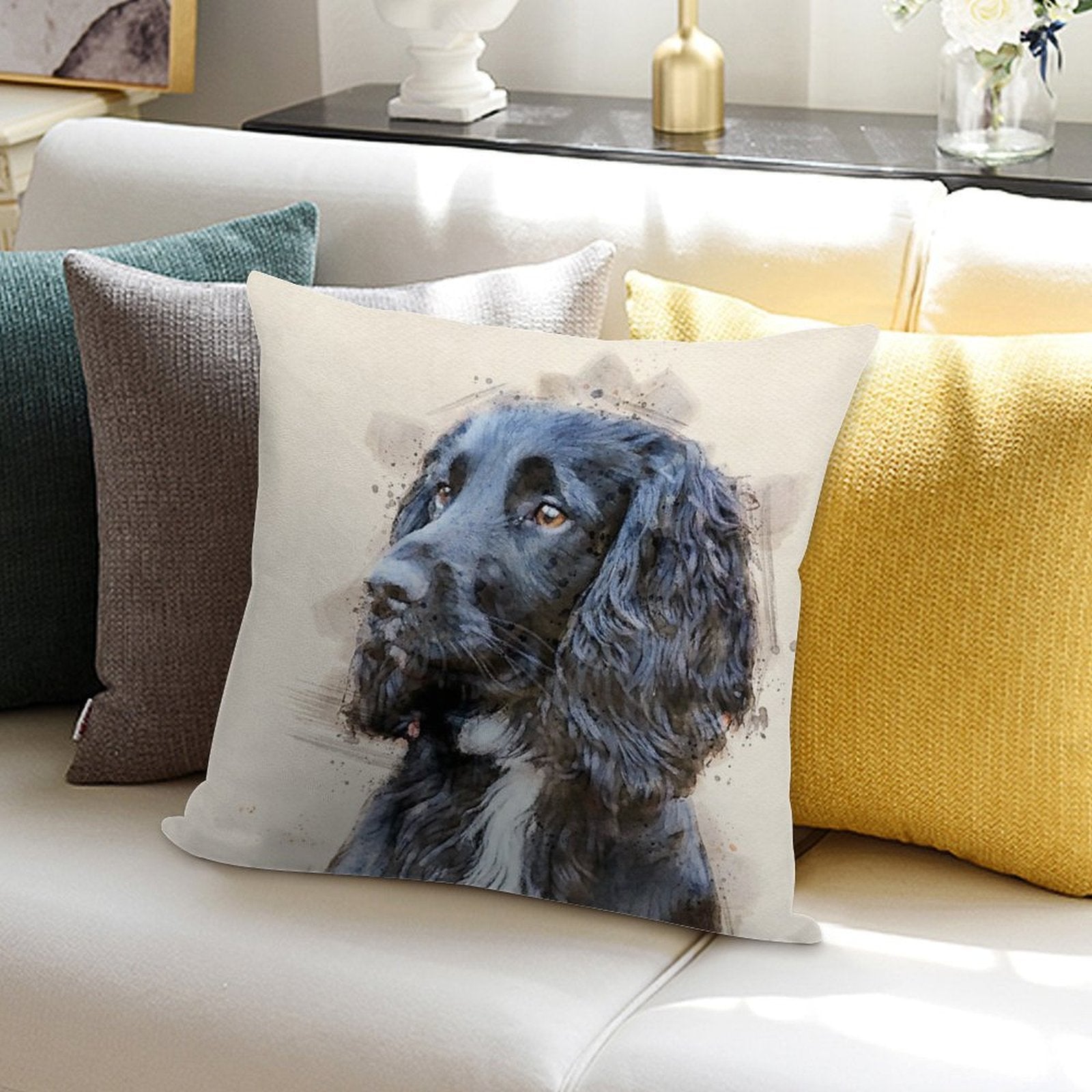 Autumnal Spaniel Soft Decorative Cover Throw Pillow