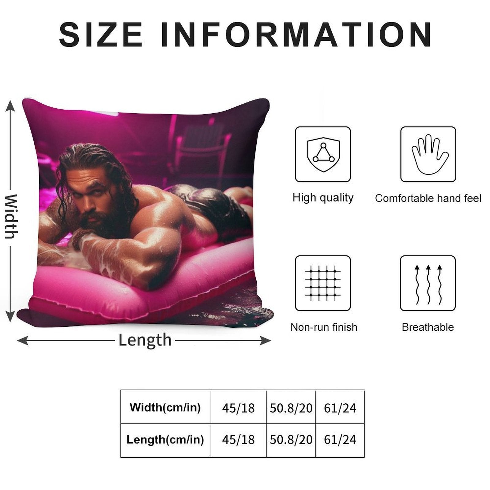 Jason Momoa Soft Washable Throw Pillow