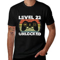 Level 22 Unlocked Funny Video Gamer 22nd Birthday  High-quality Stitching T-Shirt