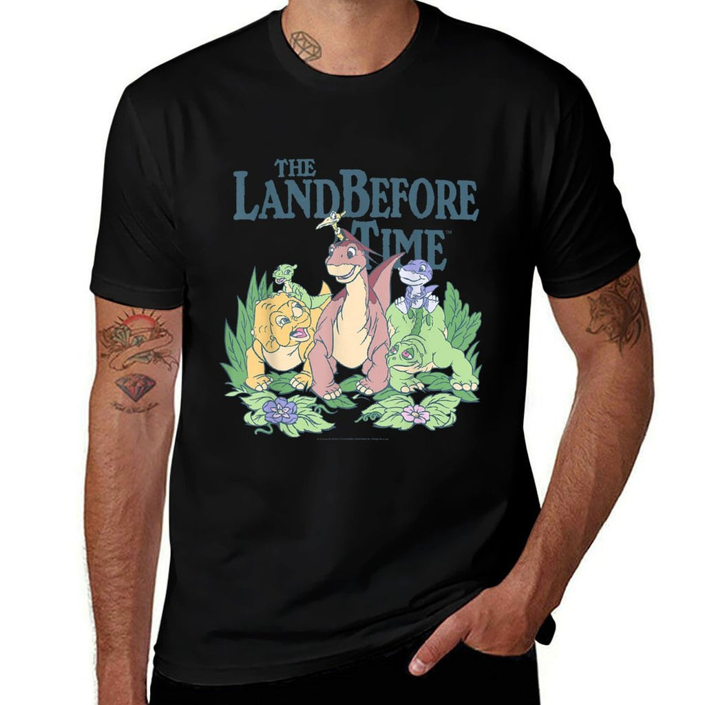 Land Before Time Pastel Dinosaur Friends  Heathered Texture T-Shirt