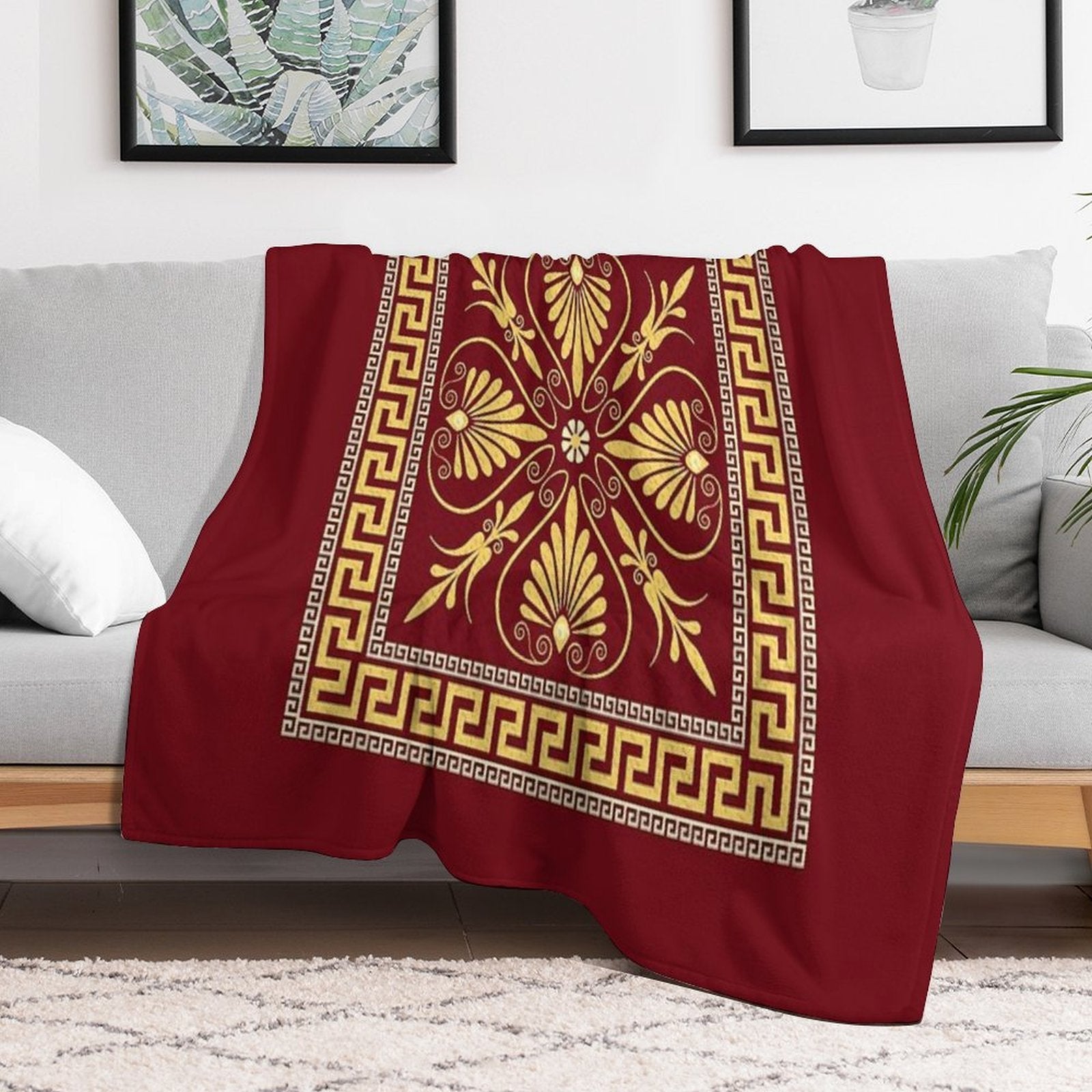 Greek Ornament (Meander) Multi-functional Throw Blanket