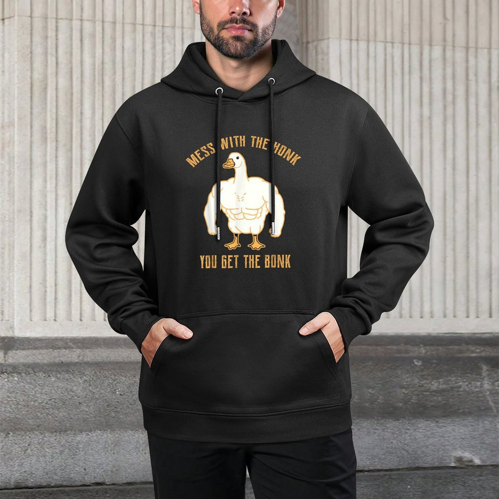 Mess with The Honk You Get The Bonk Goose Funny Goose Pilling-Resistant Hoodie