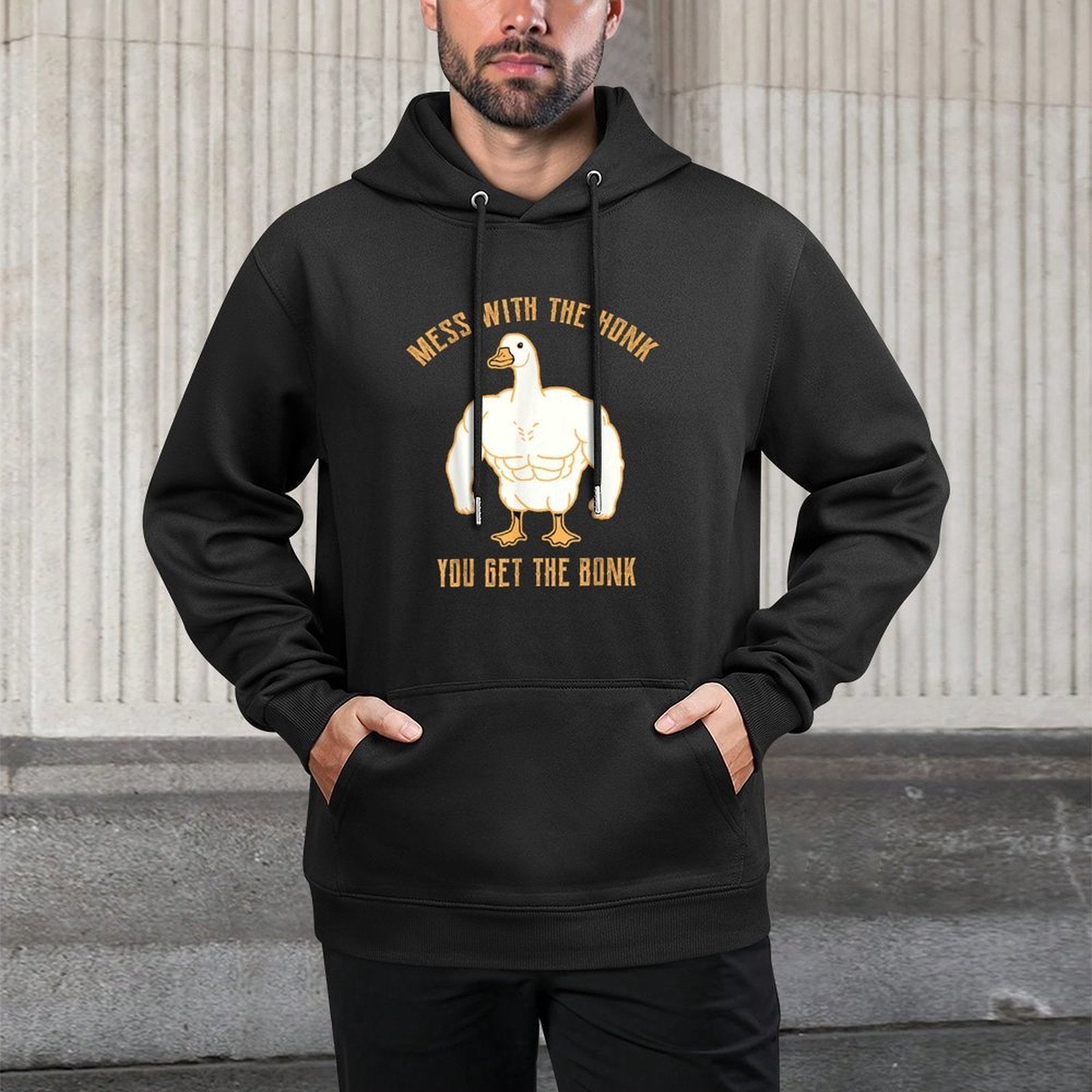 Mess with The Honk You Get The Bonk Goose Funny Goose Pilling-Resistant Hoodie