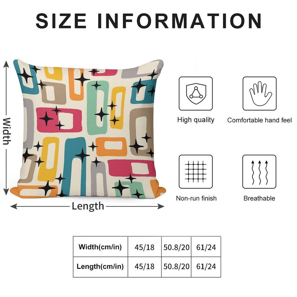 Retro Mid Century Modern Abstract Pattern 154 Soft Home Decor Throw Pillow