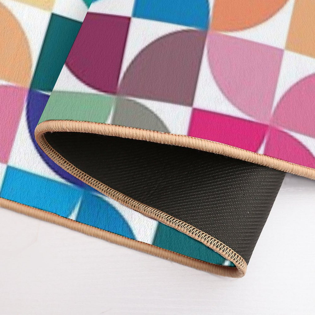 Geometric Pattern #1 (colorful Quarter Circles)  Repositionable Bath Mat