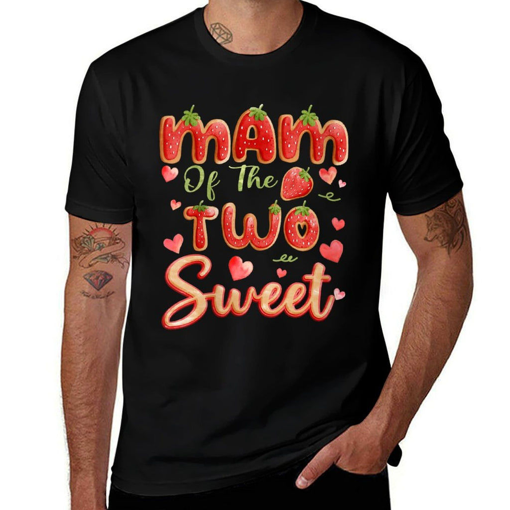 Womens MAM Of The Two Sweet Second Birthday Girl Strawberry  Relaxed-fit T-Shirt