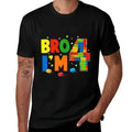 Birthday Boy Bro I’m 4 Year Old Building Blocks Brick  Summer-ready Fabric T-Shirt