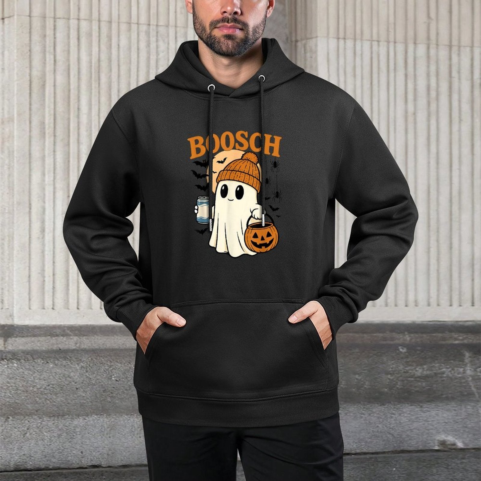 Boosch Light Halloween Ghost Pumpkin Funny Beer Drinking Moisture-Wicking Hoodie