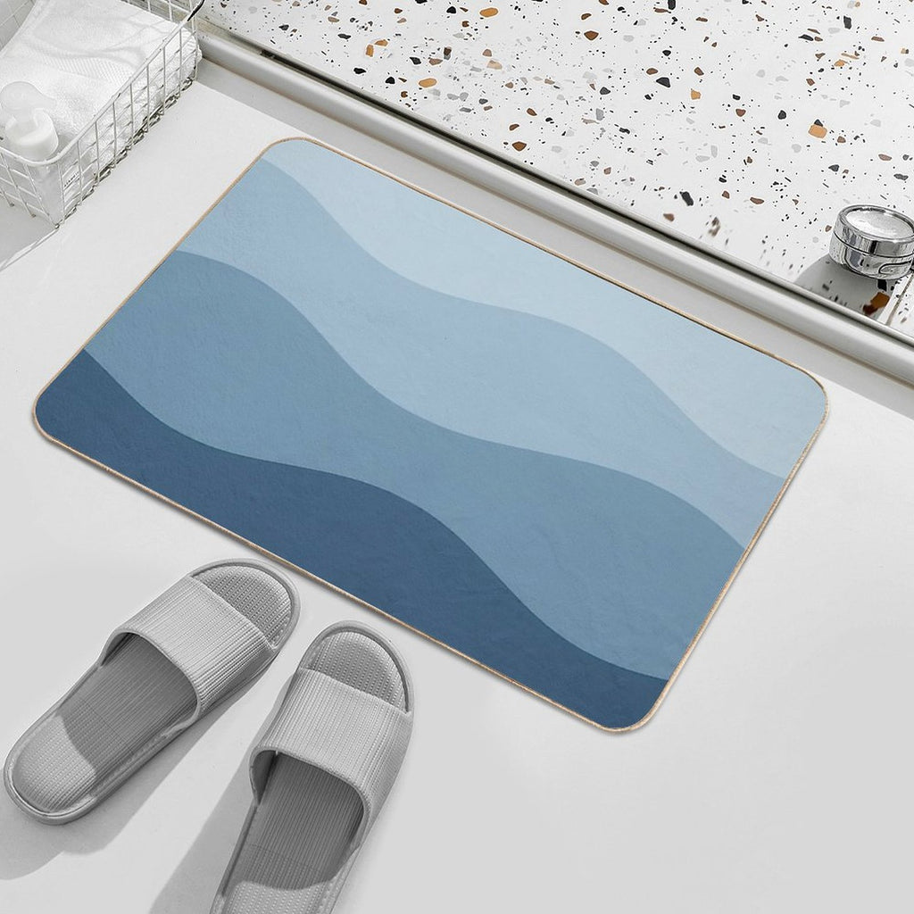 Blue Waves  Repositionable Bath Mat