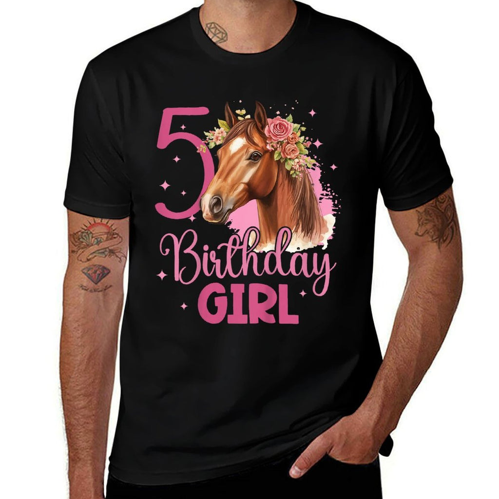 Kids 5th Birthday Horse Girl 5 Years Five Finally 5 Birthday  Classic T-Shirt