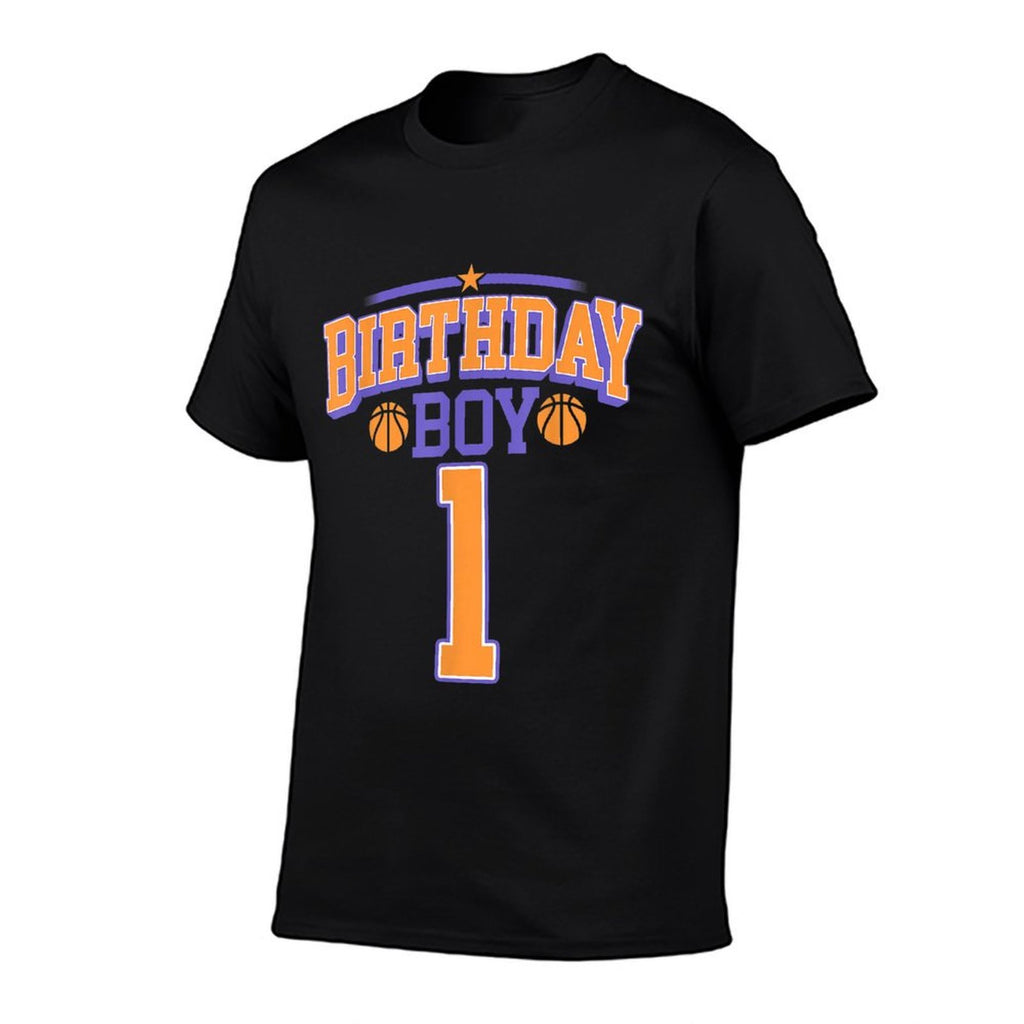 1st Birthday Boy Basketball Lover 1 Year Old Bday  Oversized Silhouette T-Shirt