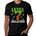 Birthday Boy Level 7 Unlocked 7th Birthday Game Pixel  Cotton T-Shirt