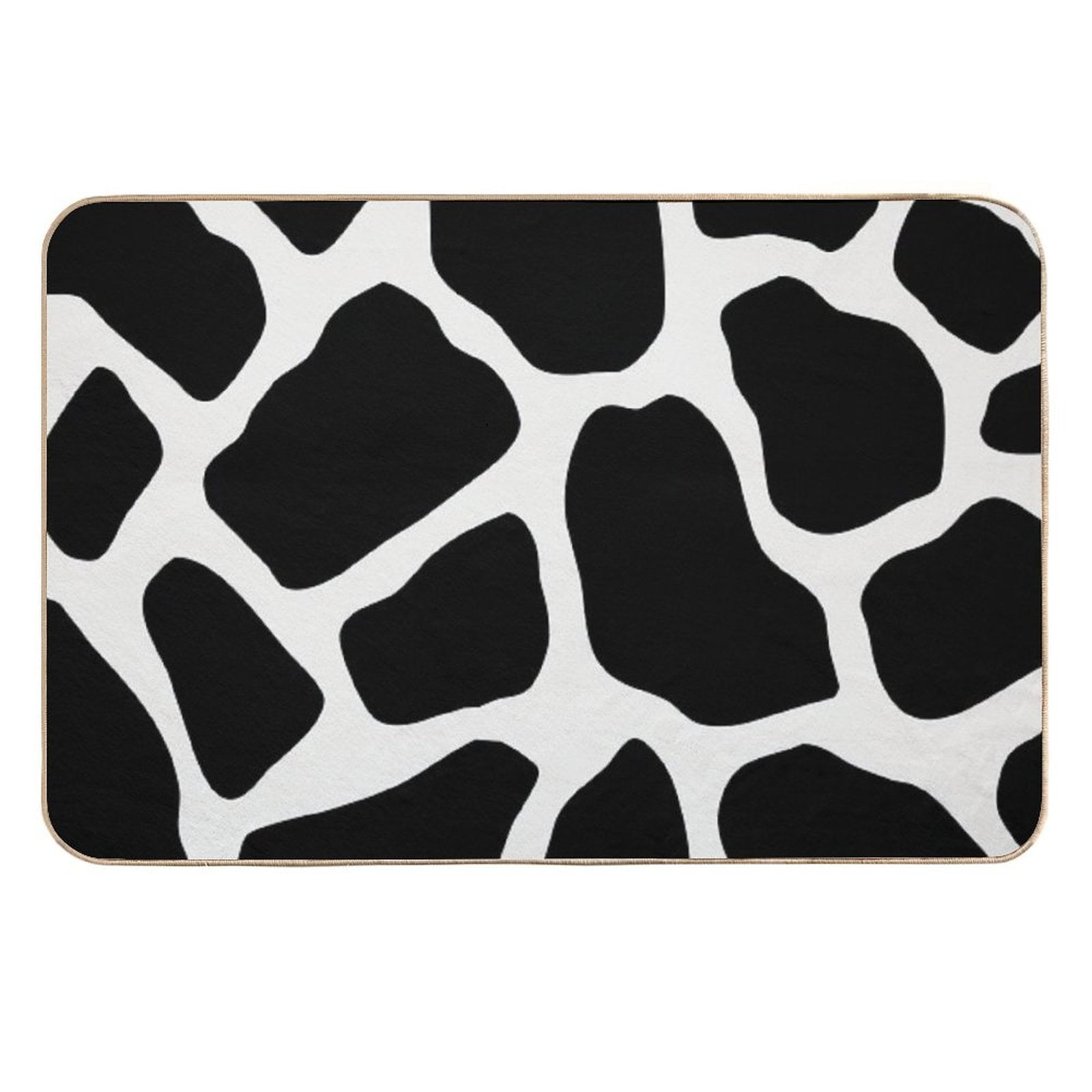 Black Abstract Pebbles Pattern  High-Traffic Bath Mat