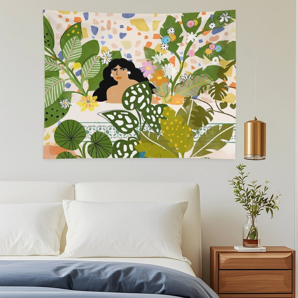 Bathing with Plants Tapestry