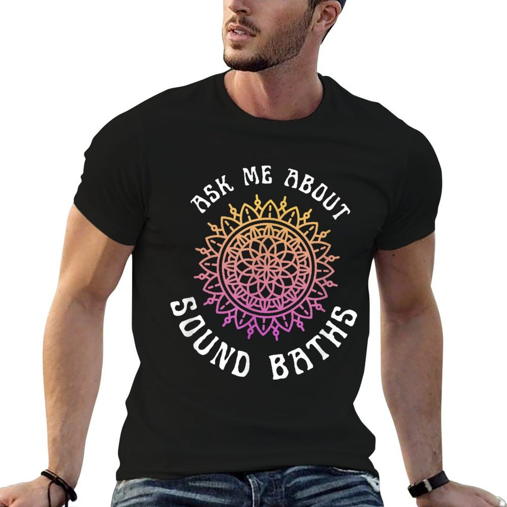 Ask Me About Sound Baths New Age Wellness Mandala  Relaxed-fit T-Shirt