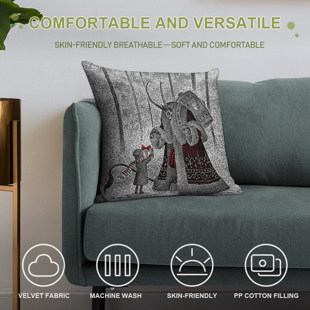 A Gift For Krampus Soft High-Density Material Throw Pillow